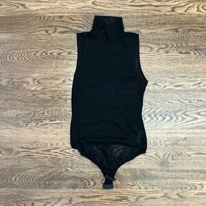 Free People sheer black bodysuit.